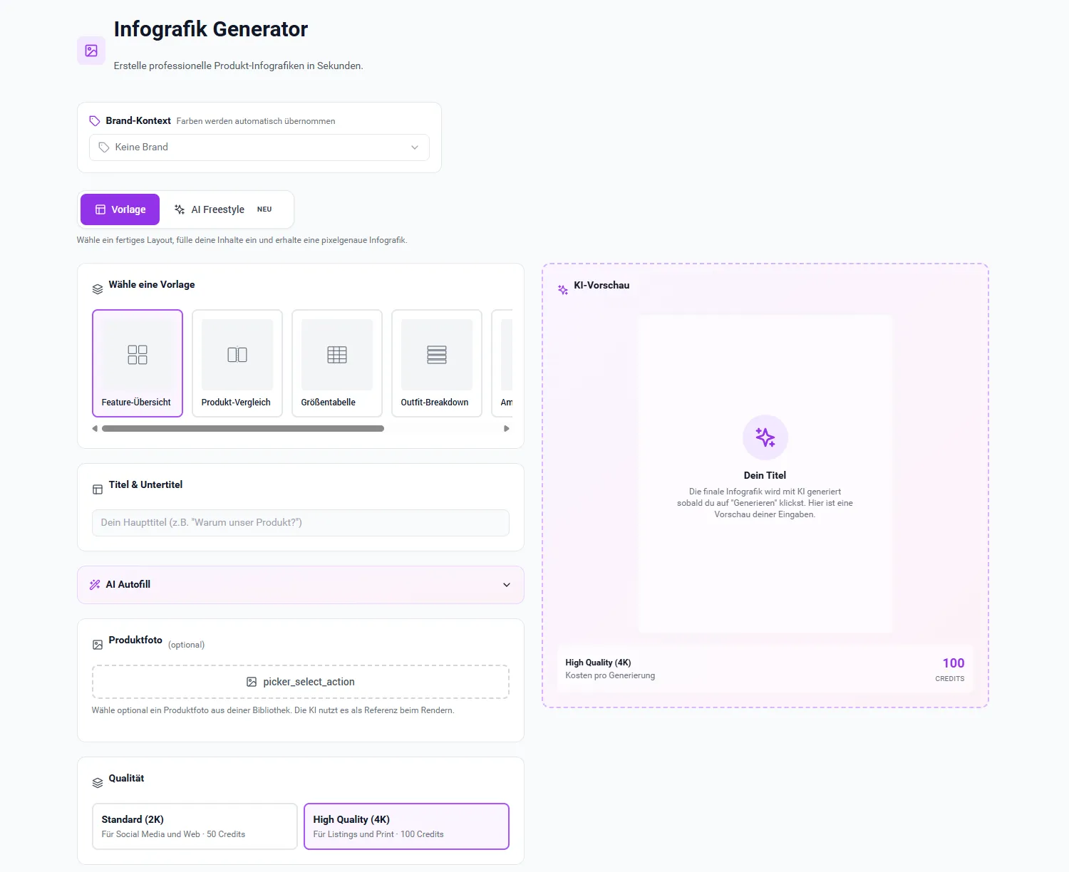 Infografik Generator Interface