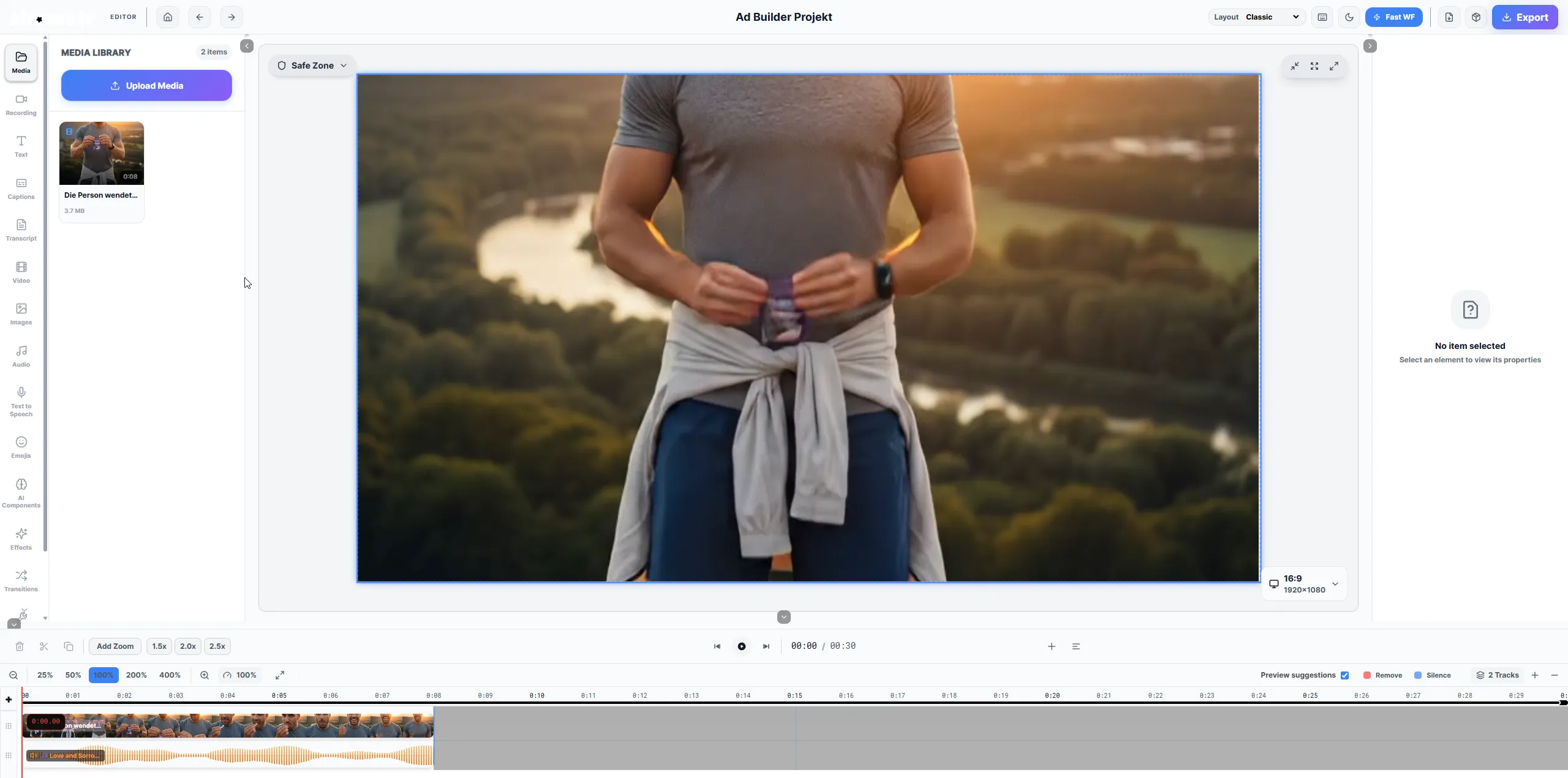 Pro Video Editor Interface