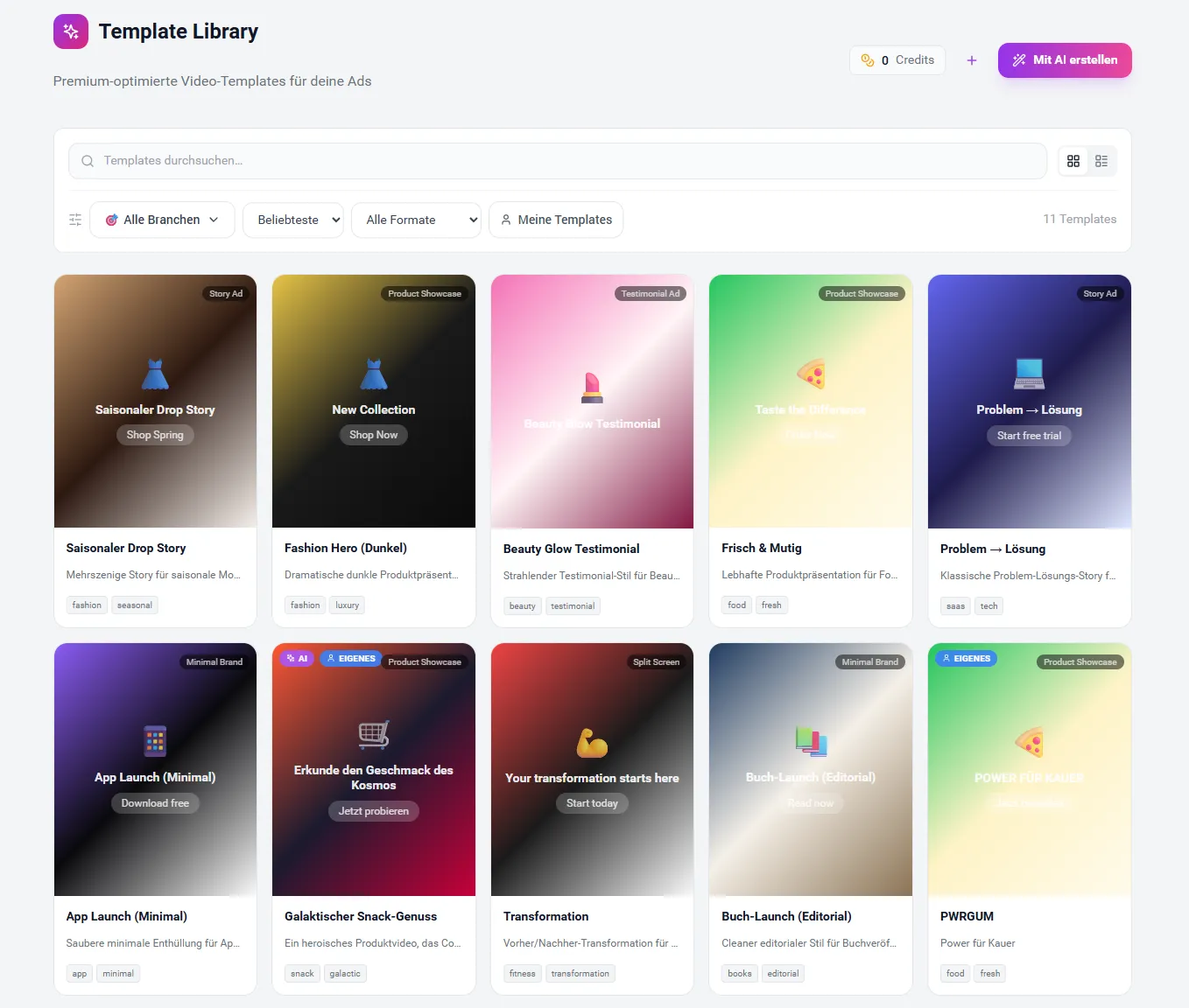 Template Builder Interface